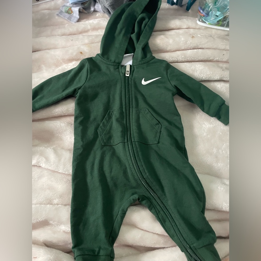 Nike Forest Green Kids Footie One Piece
